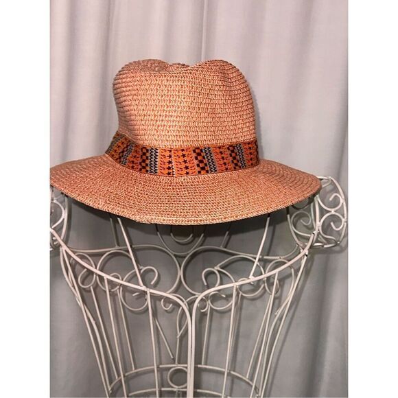 Summer fun Anna & Ava Wide Brim Straw Hat - Combo  Natural Sun Hat Fabric: ladie - Picture 4 of 7